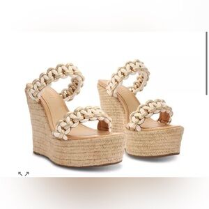 SCHUTZ Women's Juliet Slip On Woven Espadrille Platform Wedge Sandals Size 9B